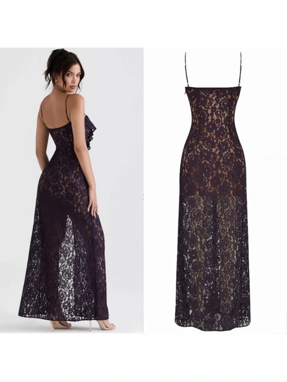 💜Firm Price💜House of CB Malia Night Shade lace maxi dress - Picture 4 of 16